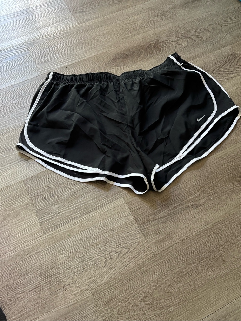 Nike New Without Tag Black Athletic Shorts with White Piping